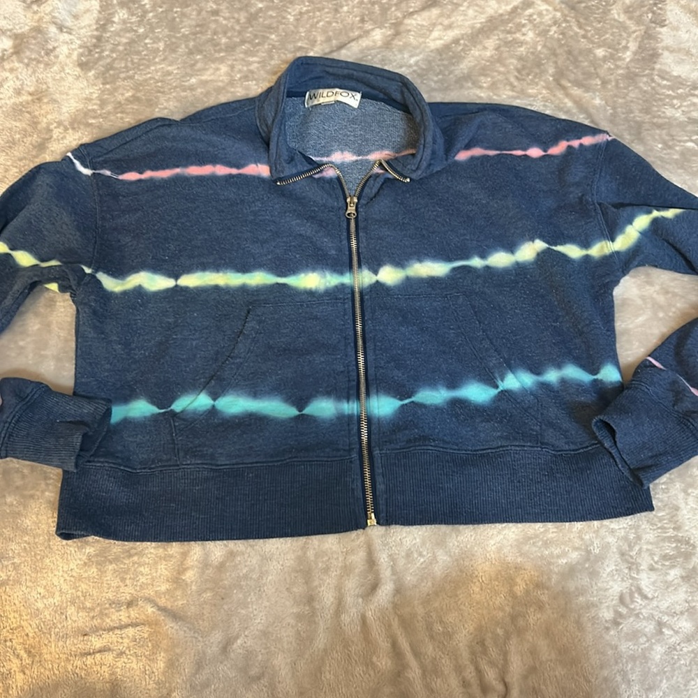 Wildfox mirage tie dye cropped jacket